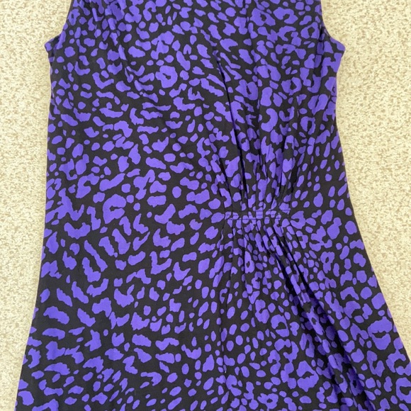 LOFT Purple & Black Animal Print Dress, XS - Picture 3 of 13